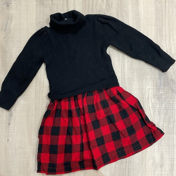 GAP 4T Buffalo Plaid Christmas Dress turtleneck sweater - Picture 7 of 7